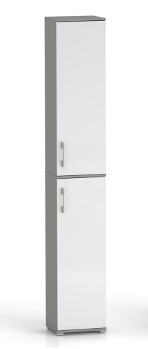 Szafa biurowa Verto 215 - 2D 40 cm Szary Artktyczny z białymi frontami