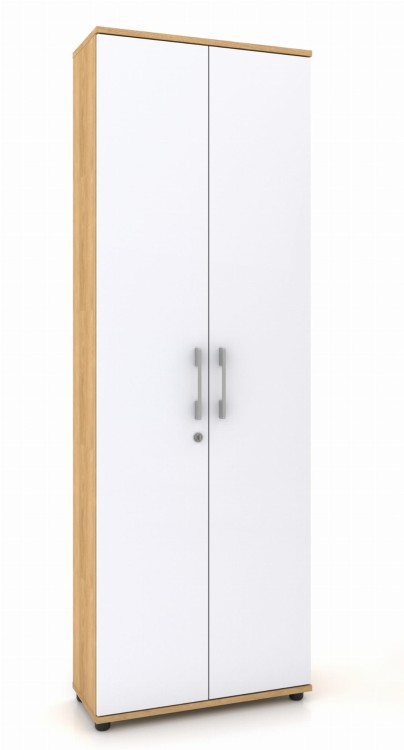 Szafa biurowa G 60 2d HIKORA Naturalna 60 cm biała/połysk zamek