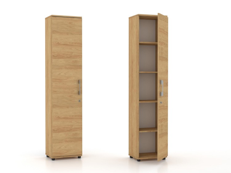 Szafa biurowa Regał G 40 1D Hikora Naturalna z zamkiem rodo