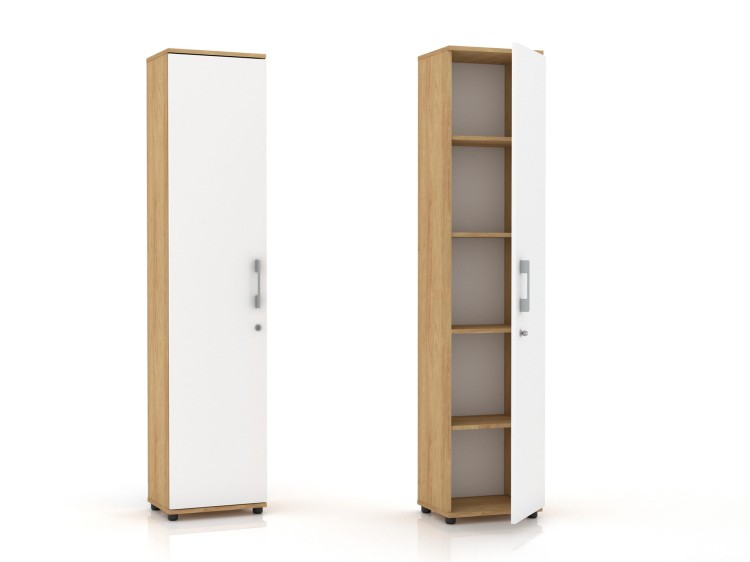 Szafa biurowa Regał G 40 1D Hikora Naturalna  z zamkiem mat/połysk