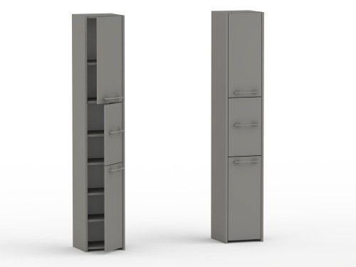 Słupek łazienkowy LUNA 30 cm 3d Szara. komin do łazienki