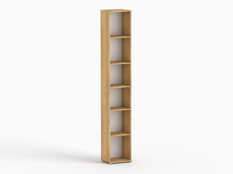 Regał Pola 215x30 Hikora. Szeroki 30 cm, 6 półek na książki i segregatory