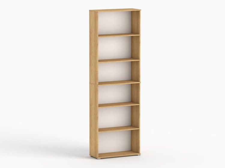 Regał Pola 215x80 Hikora Naturalna. Szeroki 80 cm, 6 półek na książki i segregatory