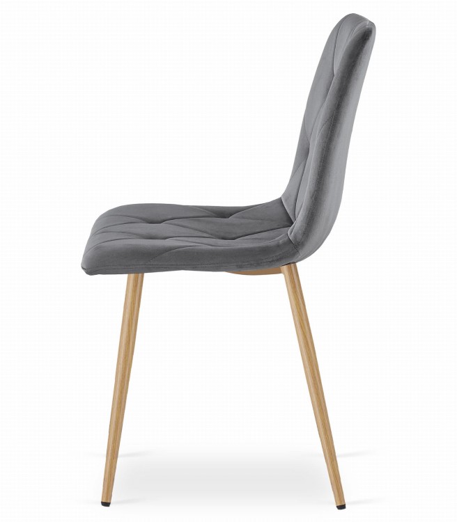 Zestaw stół NP 120x80 Dąb Sonoma + 4 krzesła LIBRA szare