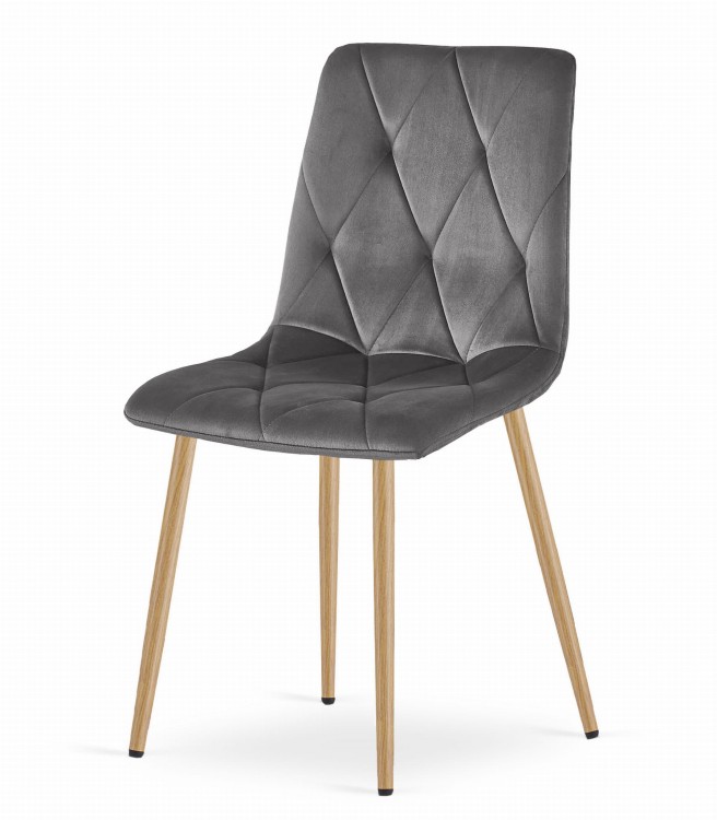 Zestaw stół NP 120x80 Dąb Sonoma + 4 krzesła LIBRA szare