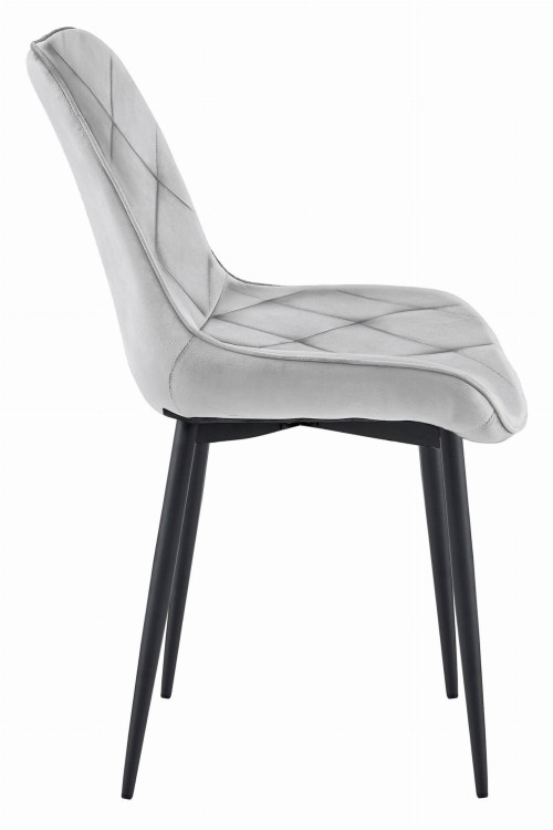 Krzesło TOR - aksamit srebrno-szary / nogi czarne x 3