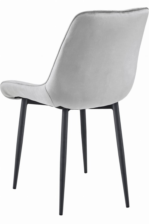 Krzesło TOR - aksamit srebrno-szary / nogi czarne x 3