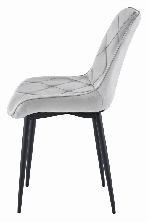 Krzesło TOR - aksamit srebrno-szary / nogi czarne x 3