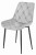 Krzesło TOR - aksamit srebrno-szary / nogi czarne x 3