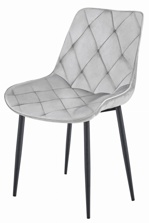 Krzesło TOR - aksamit srebrno-szary / nogi czarne x 3