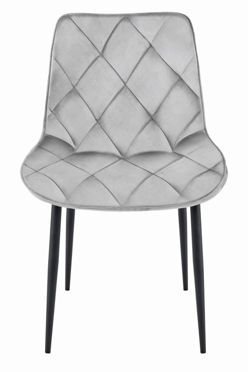 Krzesło TOR - aksamit srebrno-szary / nogi czarne x 3