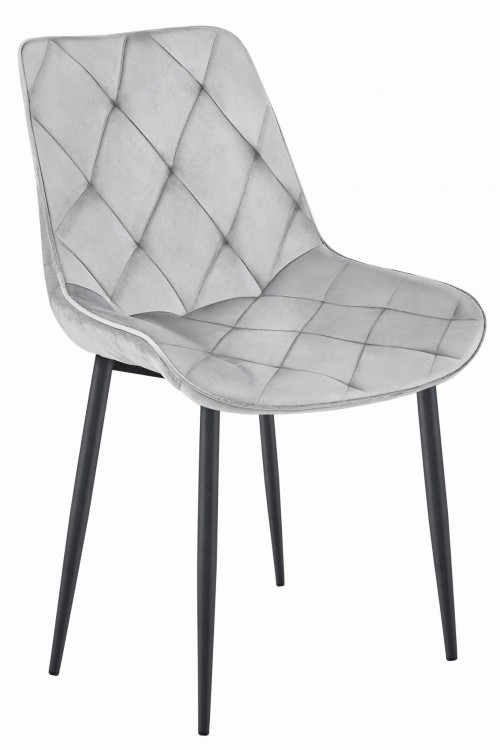 Krzesło TOR - aksamit srebrno-szary / nogi czarne x 3