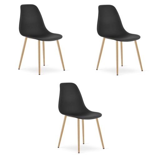 Krzesło Livio czarne / nogi naturalne x 3