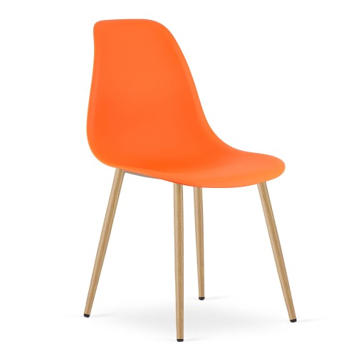 Krzesło Livio pomarańcz / nogi naturalne x 1