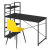 Biurko Komputerowe MAX 4.0 - czarne + Krzesło Livio żółte