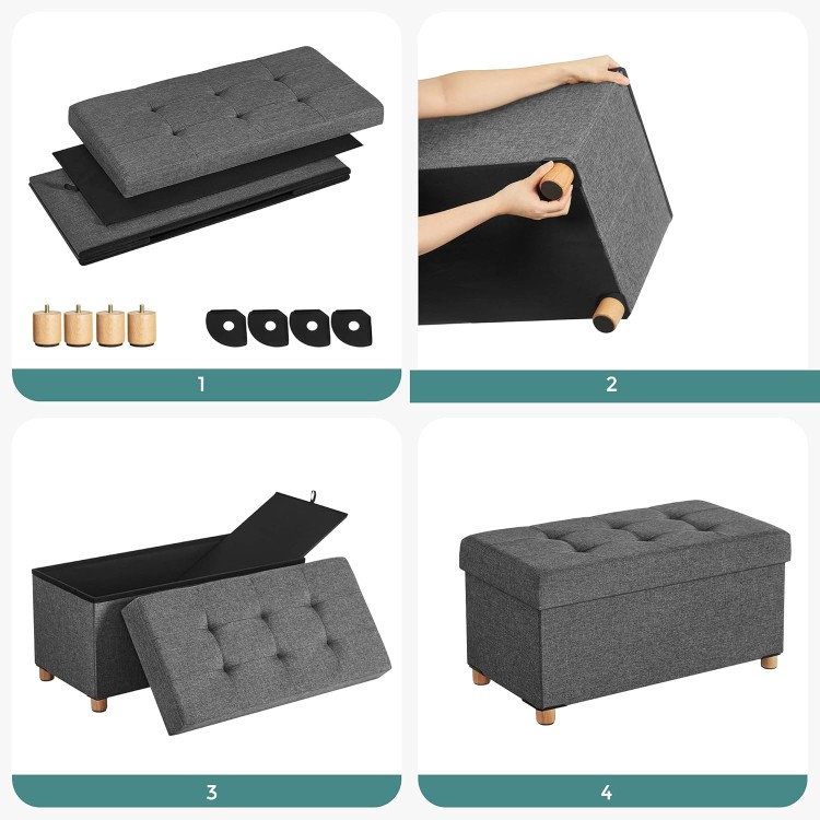Pufa QUICK-BOX  ze Schowkiem Ciemnoszara