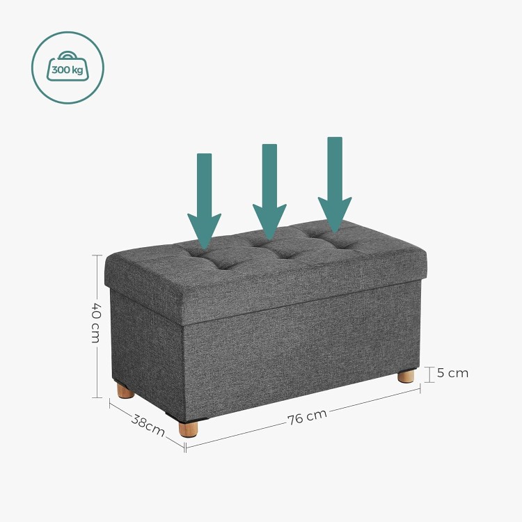 Pufa QUICK-BOX  ze Schowkiem Ciemnoszara