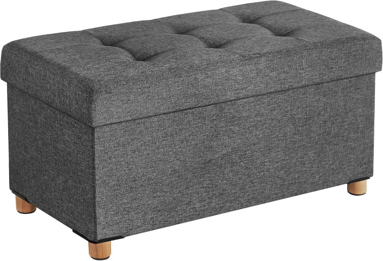 Pufa QUICK-BOX  ze Schowkiem Ciemnoszara