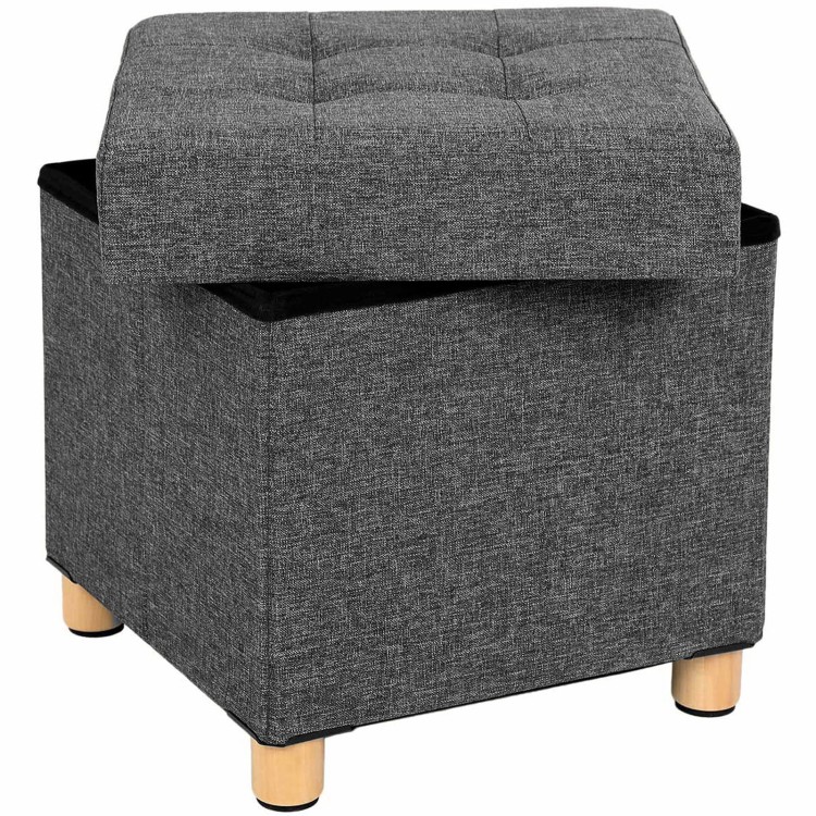 Pufa QUICK-BOX Mini ze Schowkiem Ciemnoszara