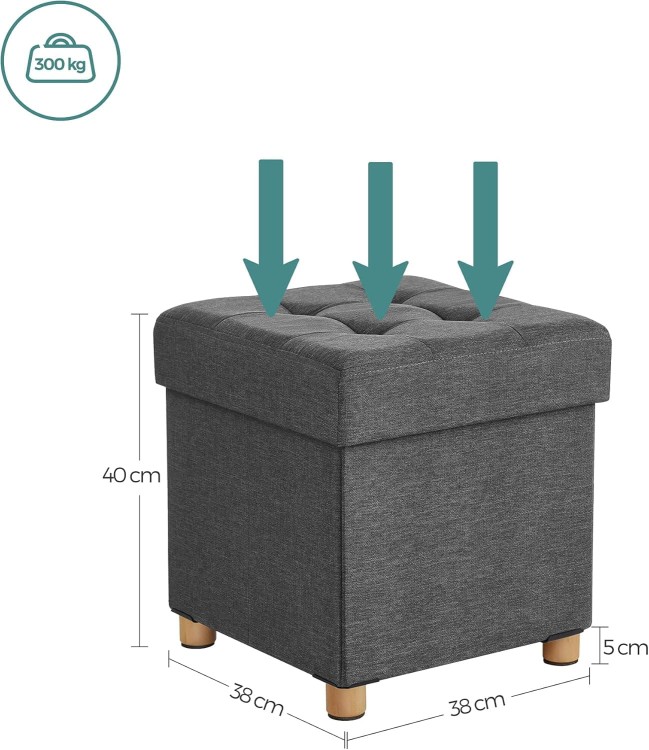 Pufa QUICK-BOX Mini ze Schowkiem Ciemnoszara