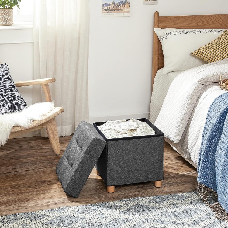 Pufa QUICK-BOX Mini ze Schowkiem Ciemnoszara