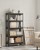 Regał Industrialny 5 Półek Rustykalny Brąz – Duży Regał na Książki Loft do Salonu/Biura