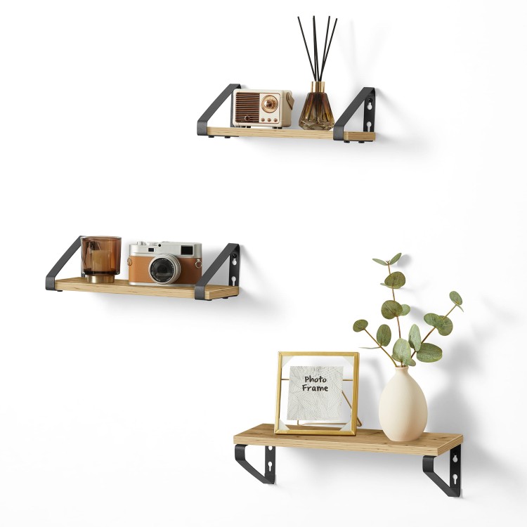 Półki Ścienne Wiszące Zestaw 3 szt. Dąb Artisan Loft Nowoczesne
