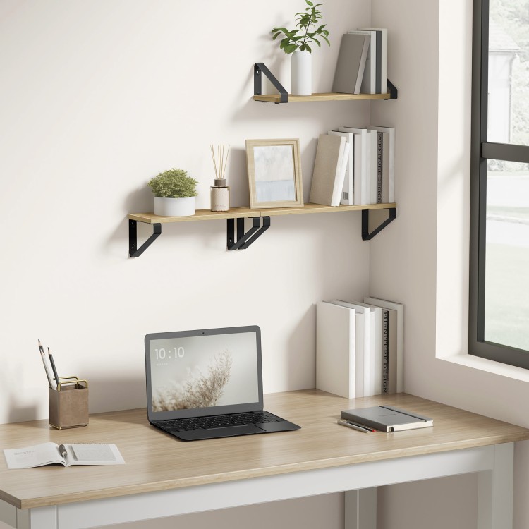Półki Ścienne Wiszące Zestaw 3 szt. Dąb Artisan Loft Nowoczesne