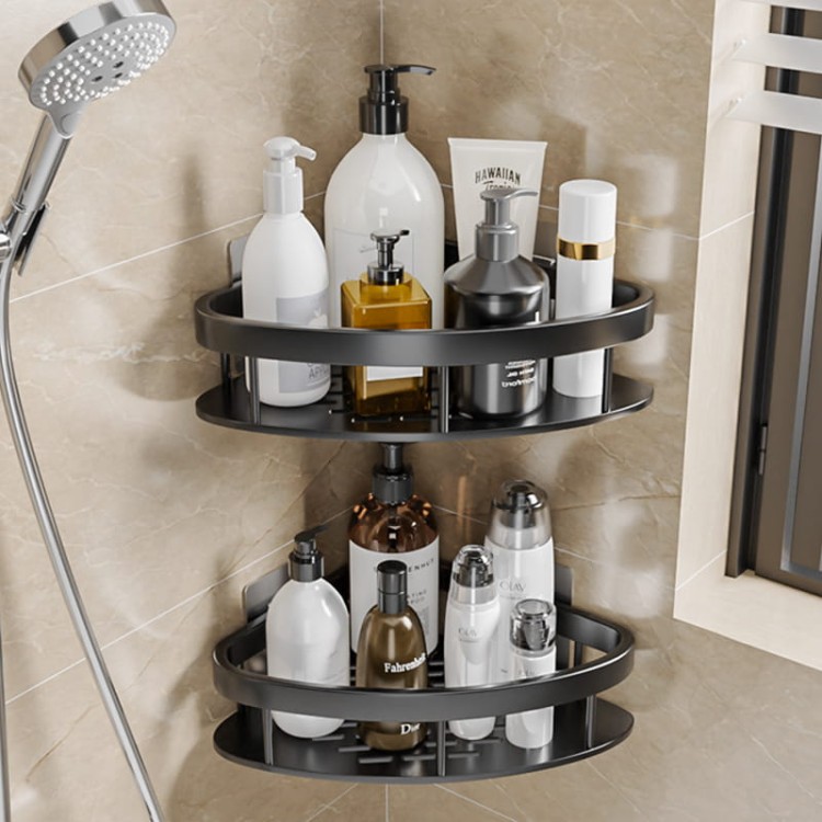 Półka łazienkowa narożna 2szt - czarna