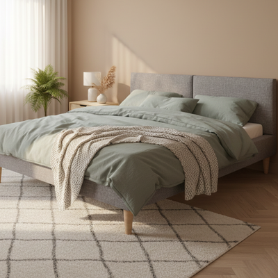 Łóżko tapicerowane 140x200 Comfort Line Szare