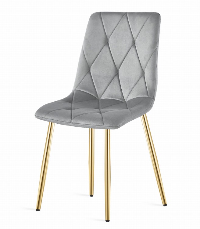 Krzesło LIBRA - aksamit szary jasny / nogi złote x 1