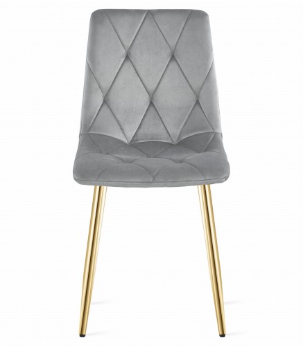 Krzesło LIBRA - aksamit szary jasny / nogi złote x 1