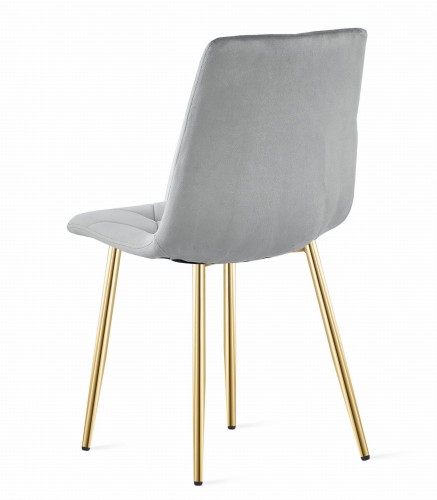 Krzesło LIBRA - aksamit szary jasny / nogi złote zestaw 3 sztuk