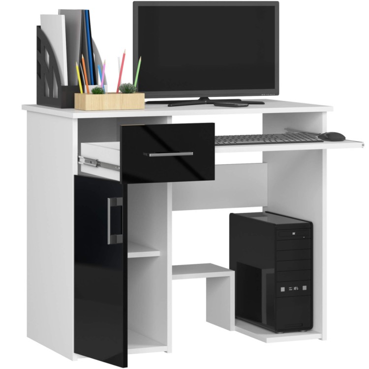 Biurko Modern Desk Dual BIAŁE / CZARNY POŁYSK