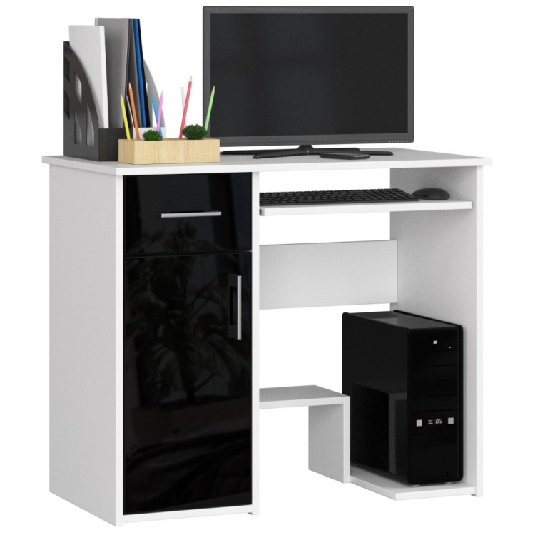 Biurko Modern Desk Dual BIAŁE / CZARNY POŁYSK