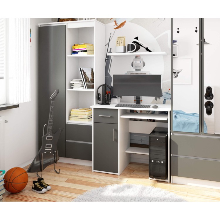 Biurko Modern Desk Dual BIAŁE / SZARY