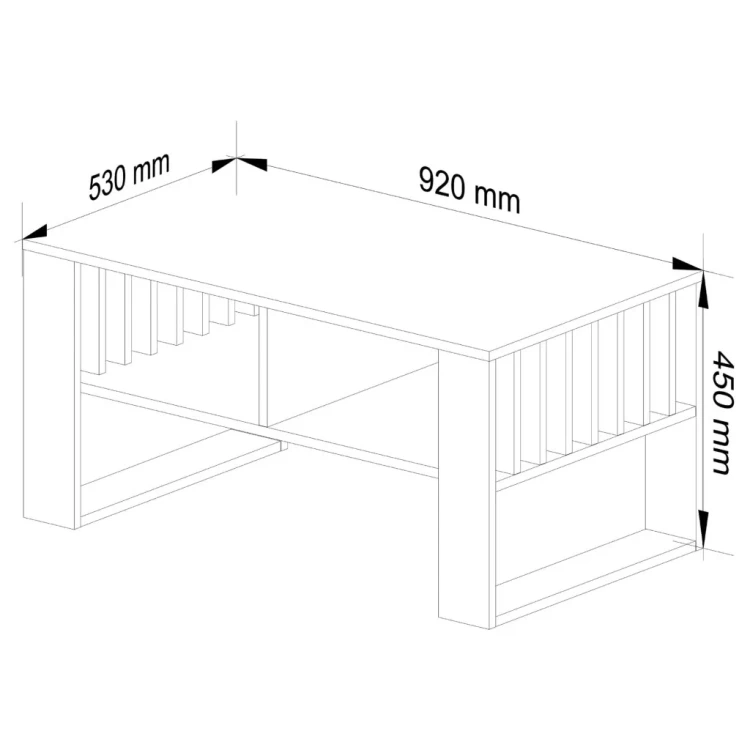 Stolik Kawowy Loft Line Dąb Craft / Czarny