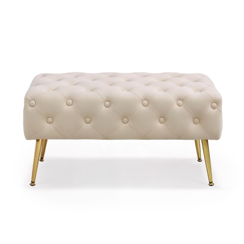 Pufa pikowana Glamour 80 cm Beżowa