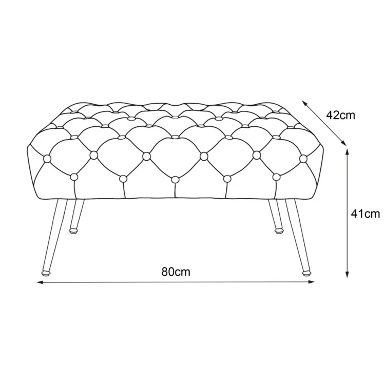 Pufa pikowana Glamour 80 cm Beżowa