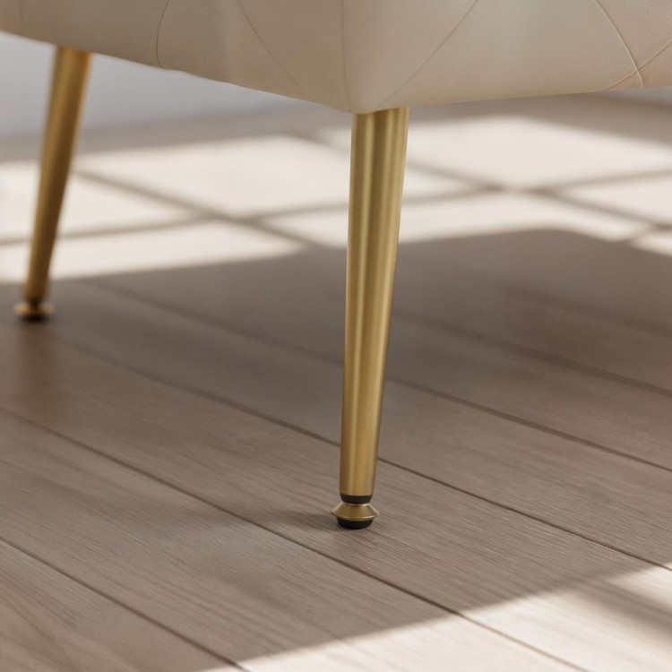 Pufa pikowana Glamour 80 cm Beżowa