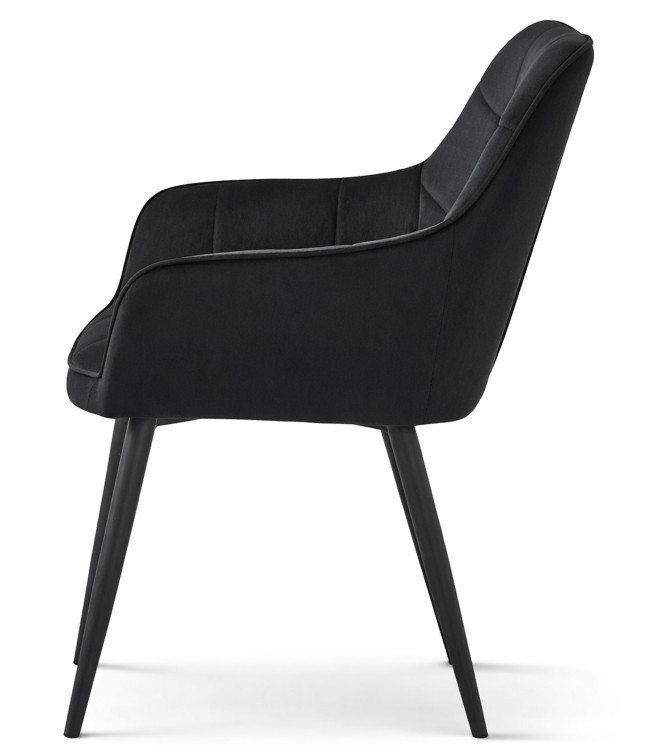 Krzesło Vantix - aksamit czarny / nogi czarne x 1