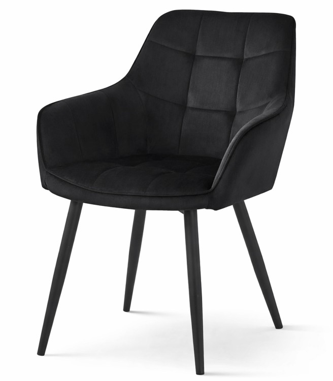 Krzesło Vantix - aksamit czarny / nogi czarne x 1