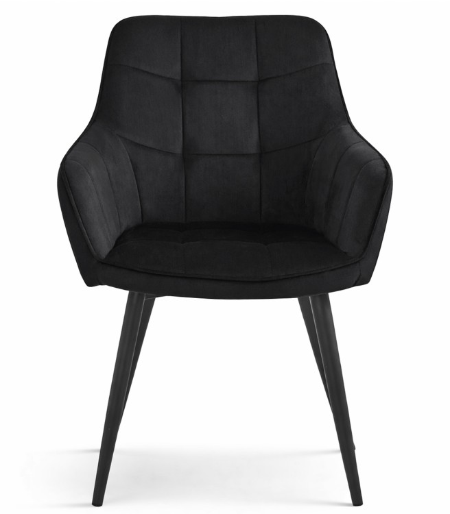 Krzesło Vantix - aksamit czarny / nogi czarne x 1