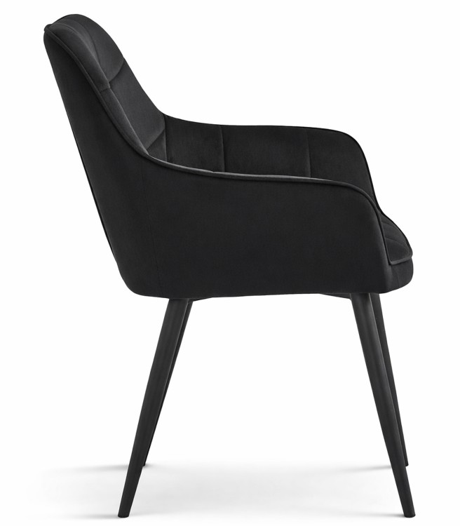 Krzesło Vantix - aksamit czarny / nogi czarne x 1