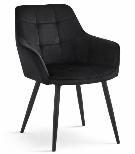 Krzesło Vantix - aksamit czarny / nogi czarne x 1