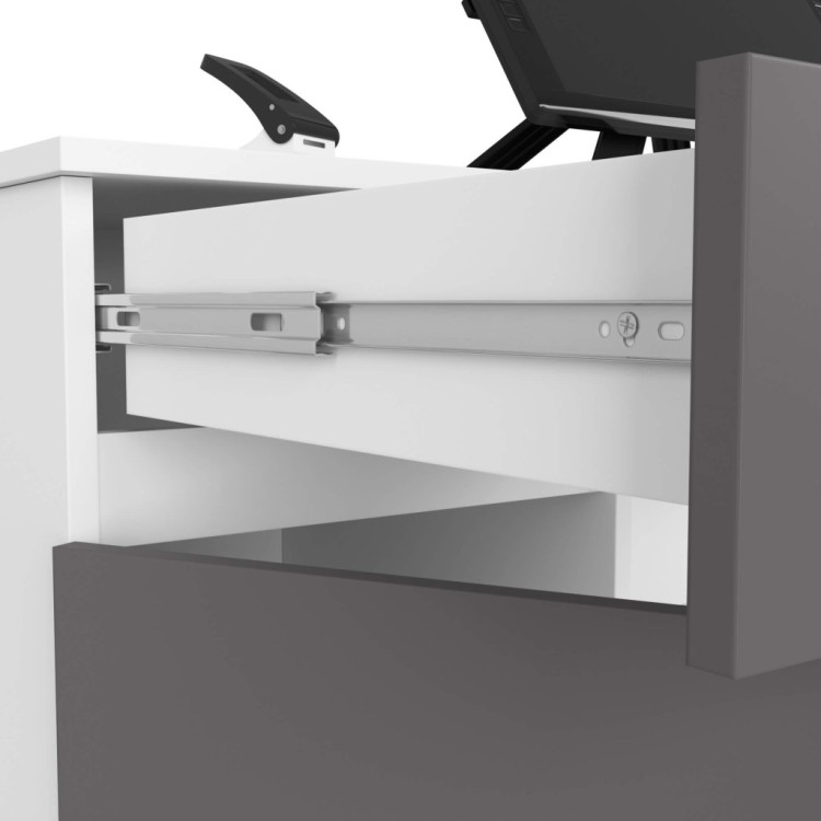 Biurko Vantix Master 135cm Białe/Szare – 2 Drzwi 2 Szuflady