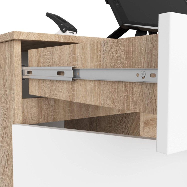 Biurko Vantix Master 135cm Sonoma/Białe– 2 Drzwi 2 Szuflady