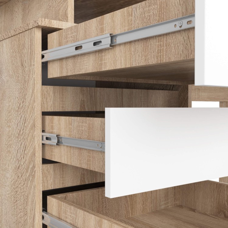 Biurko Vantix Grand 135cm Sonoma/Białe– 2 Drzwi 2 Szuflady