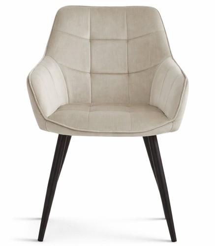 Krzesło Vantix - aksamit  beż / nogi czarne x 1