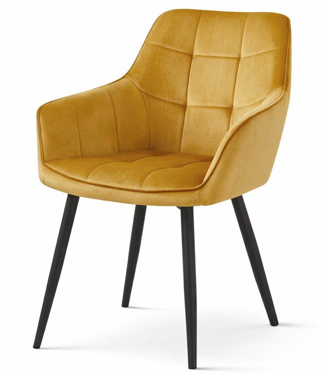 Krzesło Vantix - aksamit curry / nogi czarne x 1